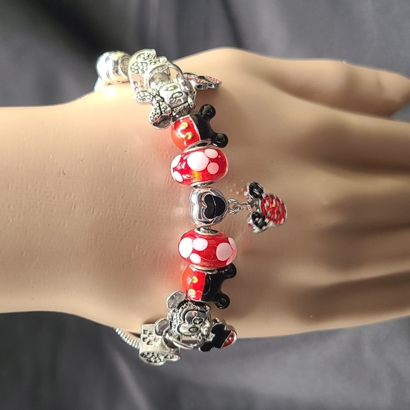 DISNEY Mickey Minnie Mouse Charm Bracelet - Picture 9 of 15